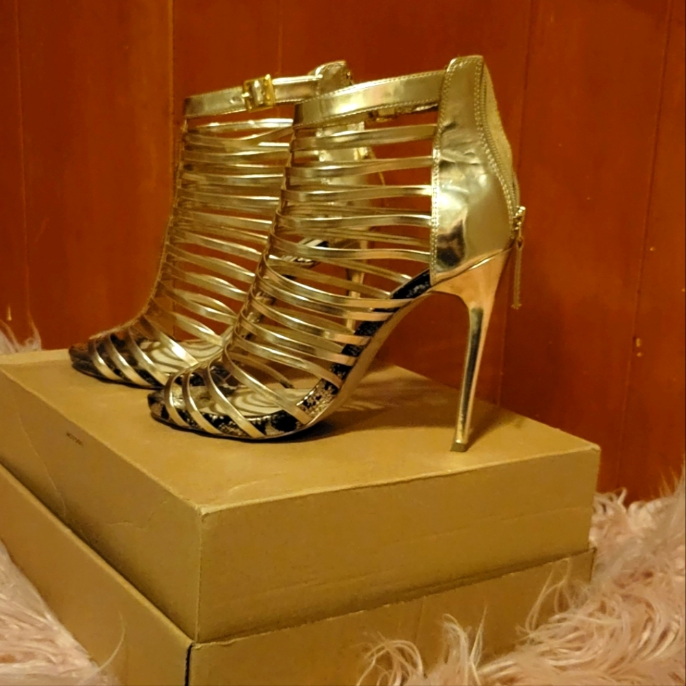 Steve Madden Gold Strap "boots"